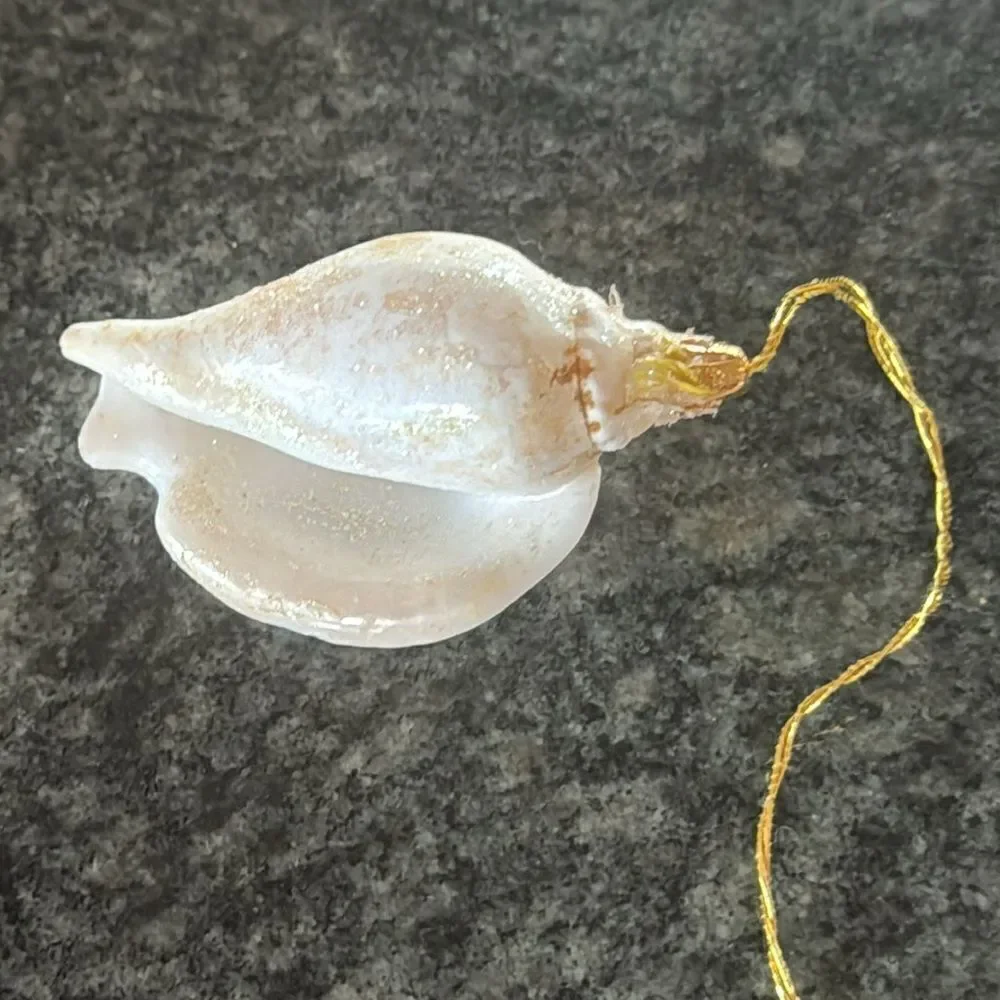 seashell sparkly ornaments  set of 2